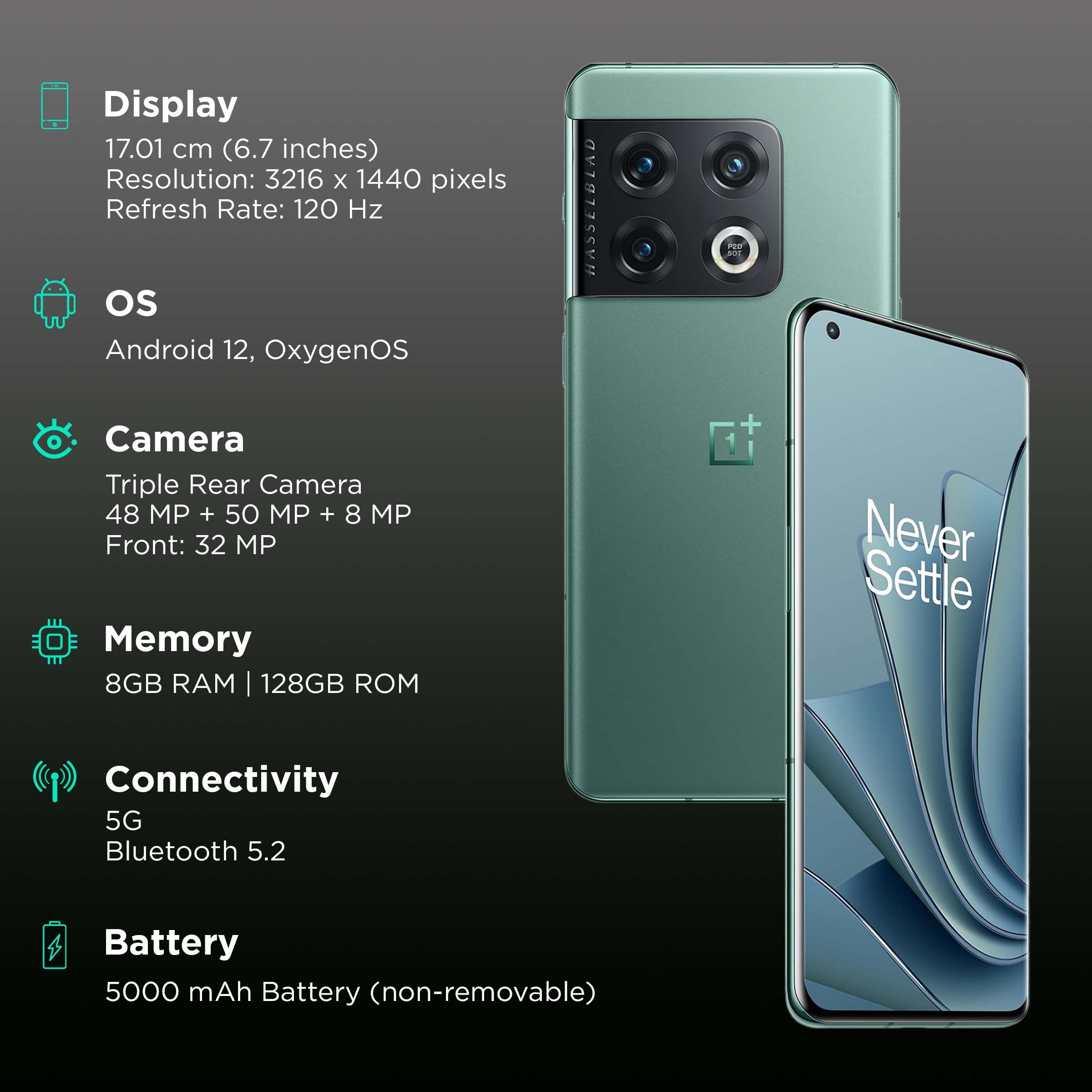 Buy OnePlus 10 Pro 5G (8GB RAM, 128GB, Emerald Forest) Online - Croma